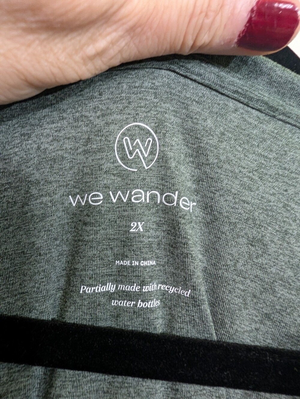 We Wander 2X Heather Gray Lightweight Hooded V-Neck Pullover - Picture 8 of 10
